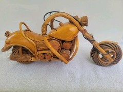 Unique Handmade Entirely of Wood & Wooden Vines Motorcycle. Chopper Nicely Made