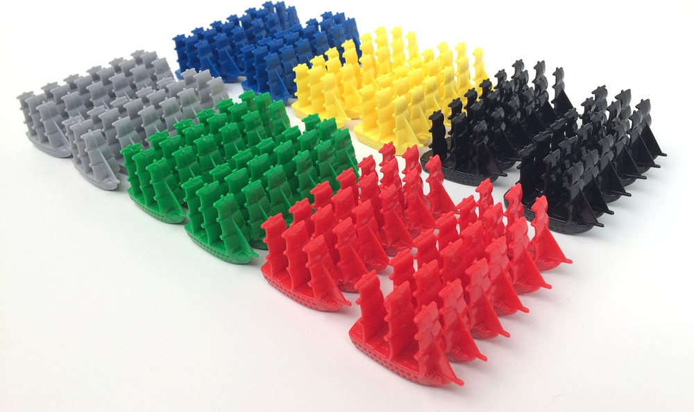 Napoleonic Miniature Navy Sailing Ships: Plastic Sailboat Figurines: Red, Blue,