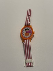 Avon Small World Fragrance Watch 1971 Girl Black Hair Orange Dress VTG With Box