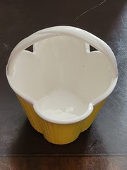 922. Fitz And Floyd Yellow Ceramic Basket, 1975