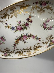 Antique 19th Century French Hand Painted Dresser Tray Gold Trim