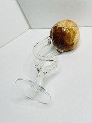 Unique Glass & Wood Goblet Wine Chalice | Handcrafted Art Sculpture Cup