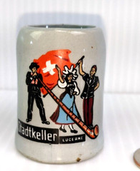 Vintage Porcelain Miniature Stein Mug Lucerne Switzerland Souvenir 2.0″