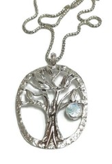 Roman Glass Pendent 925 Silver Tree Of Life Ancient Fragment Roman Glass 200 B.C