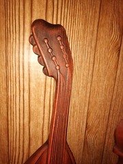 Vintage 1970’s Royal Violin & Mandolin Cast Aluminum Wall Hangings – Orange 18″