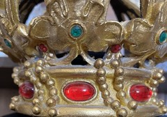 Heavy Ornate Gold Resin Crown 10” Table Top Decor Jewel Tuscan Old World
