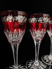 Faberge Na Zdorovye Cordial Liqueur Red Glasses NIB