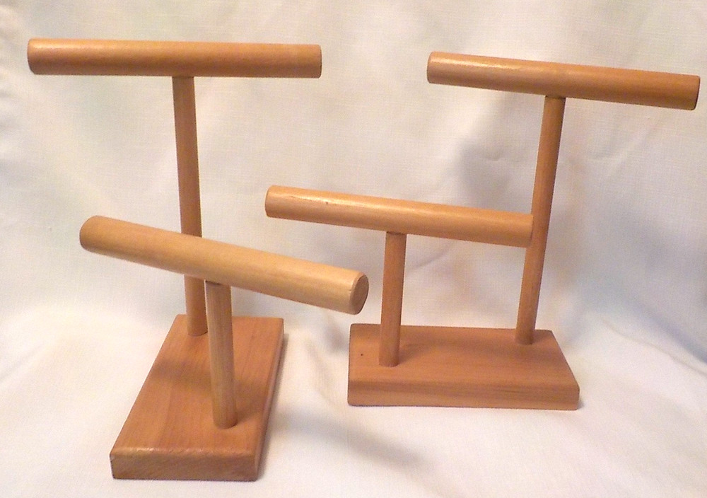 2 NEW Hand Crafted Jewelry Display Bracelet Organizer Necklace Rack Watch Stand