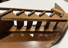 Vtg MCM Wood Crescent Moon Staircase Shelf *READ*