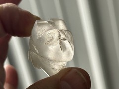 INCREDIBLE CLEAR QUARTZ DUAL JAGUAR EFFIGY PRE-COLUMBIAN PENDANT, MEXICO, COA