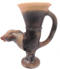RARE Ancient Style Horse Head Libation Vessel Rhyton Drinking Cup Horns Pls Read