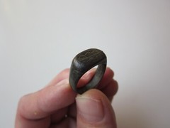 very rare ancient Viking engraved massive bronze ring with runes IX – X AD. (2)