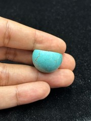 Ancient Near Eastern Sassanid Sasanian Turquoise Intaglio Seal Stamp Dome Bead