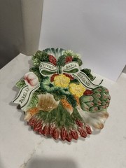 Vtg Fitz and Floyd Classic Herb Garden Thyme Oregano Parsley Canapé Plate 11”