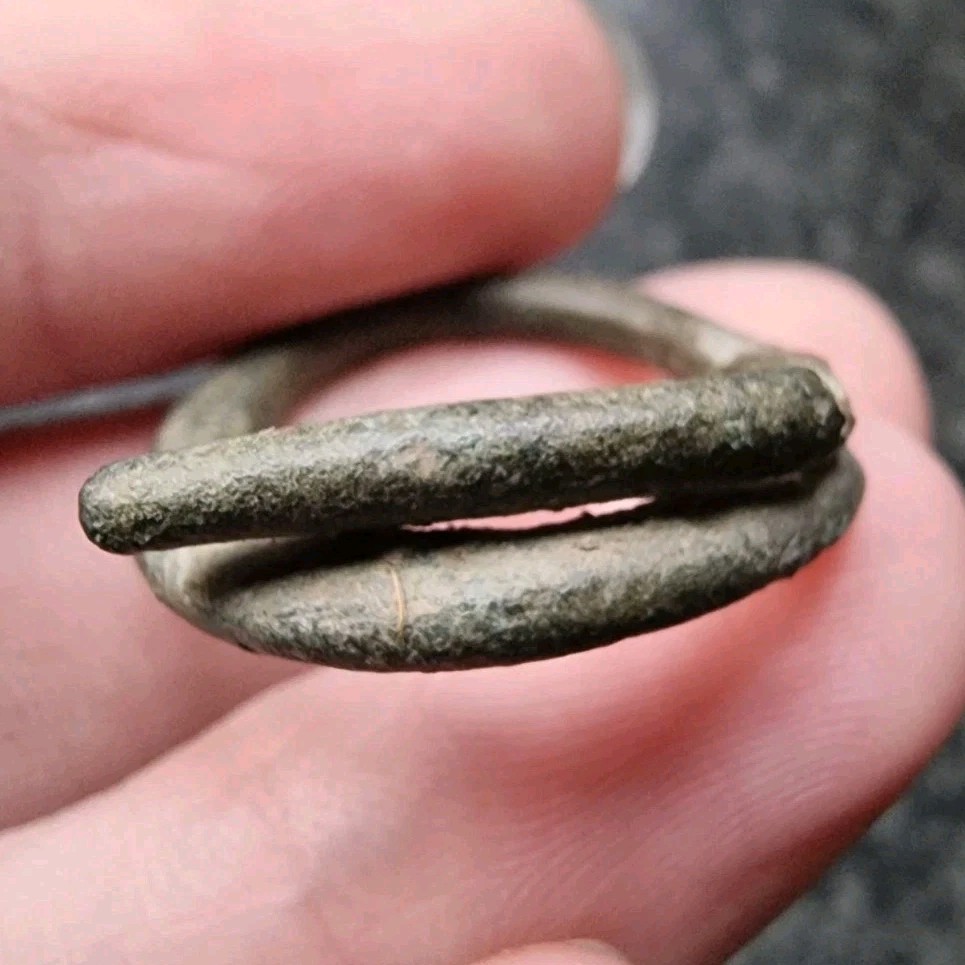Rare Celtic Hair Ring Bronze Twisted Coiled Antique Metal Detecting Find