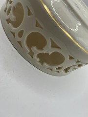 Lenox Ivory Pierced Bowl w/ Gold Trim Openwork Design – Small Crack – AS IS