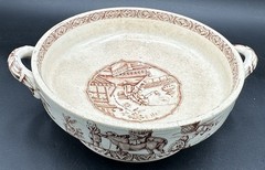 Antique 1878 Aesthetic Transferware Footed Bowl Ridgway Sparks & Ridgway Yeddo