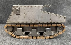 Vintage c1950 Electric Steel Military Tank Homemade Craftsman Little Willie READ