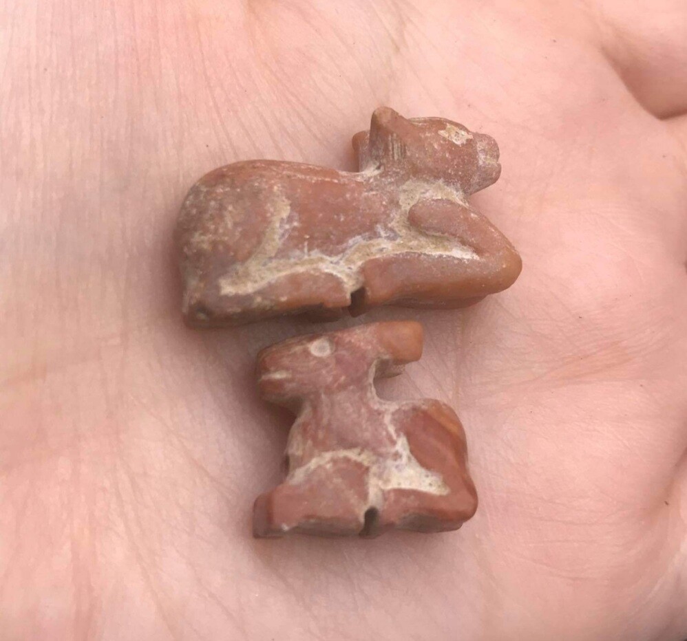 Very Rare Egyptian Natural Jasper Stone Wild Animals Amulet Bead