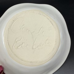 Vintage Hand Made Studio Art Pottery Trinket Dish Plate Artist Signed Stoneware