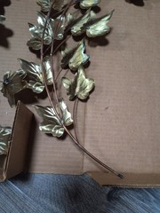 Vintage Home Interiors Pothos Vine Plagues – Metal Brass Copper Ivy – Set Of 2