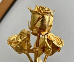 Three Steven Singer 24kt Gold Plated Rose Flowers NEW LOWER PRICE!
