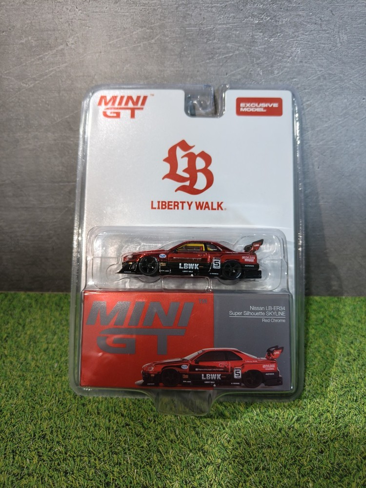 Mini GT LBWK – MIDNIGHT BRAZIL Skyline LB-ER34 RED CHROME Silhouette