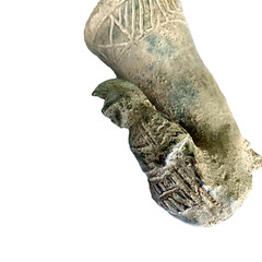 300 BC Ancient Roman Terracotta Drinking Rhyton Ceramic Artifact Intact Pottery