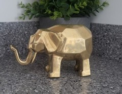 Vintage Dolbi Cashier Brass Cubist Modernist Elephant Figurine