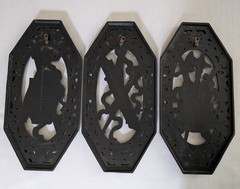 VTG 1968 Homco Set of 3 Wall Plaques Medieval Sword Shield Castle Goth Decor USA
