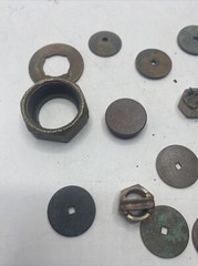 Metal Detector Finds Lot Brass? Copper? Washer Nuts Parts Pieces MK
