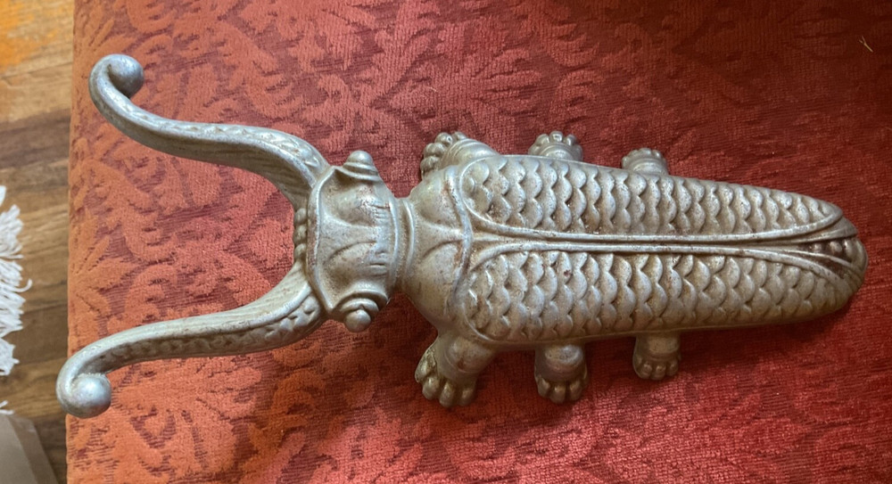 Vintage Cast Aluminum Beetle Bug Boot Jack Shoe Puller Door Stop Scarab 10 1/2