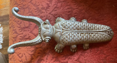 Vintage Cast Aluminum Beetle Bug Boot Jack Shoe Puller Door Stop Scarab 10 1/2