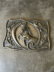 VTG Set of 3 Home Interiors Western Belt Buckle Rodeo Champion Wall Plaques