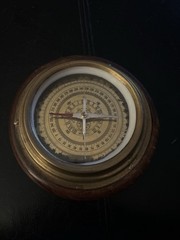Antique Wooden and Brass Nautical Compass Handicraft Antique Decorative Item