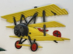 VINTAGE 1975 HOMCO USA DECOR METAL AIRPLANE 1232-BX-B TRI-WING++ 🇺🇸 LOT X3