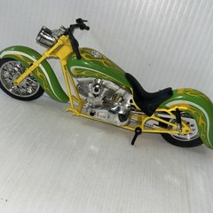 Motorcycle Chopper Bike Lime Green Yellow Plastic/216e