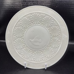 Belleek Christmas 9inch Plate Dish Fine Porcelain 1976 Dove of Peace Ireland VTG
