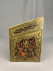 Antique Edwardian Boulle Stationery Box Asprey London Brass Scrollwork c. 1900