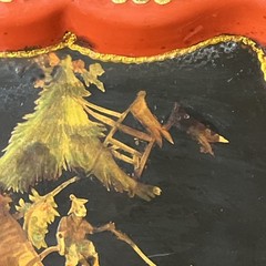19th Century Japanese Paper Mache Tole Tray 24k Gold Trim 1800’s Estate Find