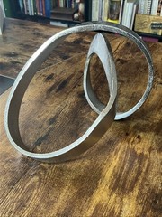 Metal Abstract Ribbon Sculpture Metal Art Modernist Mid Century Mcm
