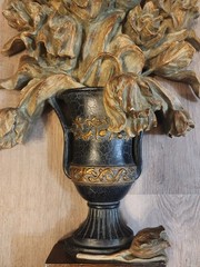 2 Italian Floral Urn Wall Swag Hanging Wall Plaque