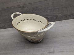 Lenox Gilded Garden Basket Off White Floral Gold Trim Porcelain Bowl Medium.