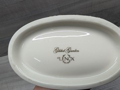 Lenox Gilded Garden Basket Off White Floral Gold Trim Porcelain Bowl Medium.