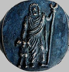 300 BC Ancient Greek Silver Ring Pluto of god who presides over the afterlife