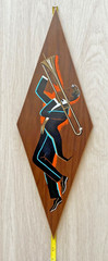 2 Vintage Mid Century TruArt Musicians Diamond Shaped Wall Art Decor Pair 21×7″