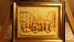 Vintage French Floralix Detailed Relief Framed Wall Decor No. 136 Market Place