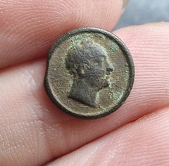 18th Century Cufflink Bust William IV ? Detecting Find Georgian Antique 13mm