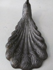 RARE Vintage Metal Table Top Peacock Decor Key Holder shelf #17