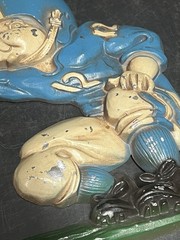 1976 homco cast Metal football players USA Made Wall Hangers… Aluminum?